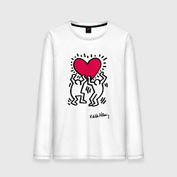 Мужской лонгслив Человечки с сердцем - поп арт Кит Харинг