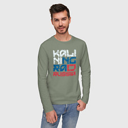 Лонгслив хлопковый мужской Россия Калиниград, цвет: авокадо — фото 2
