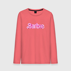 Лонгслив хлопковый мужской Барби - Фильм Логотип, цвет: коралловый