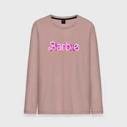 Лонгслив хлопковый мужской Барби - Фильм Логотип, цвет: пыльно-розовый