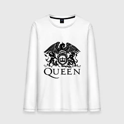 Лонгслив хлопковый мужской Queen - logo, цвет: белый