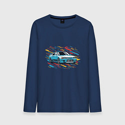 Лонгслив хлопковый мужской Nissan Skyline R32 GTR, цвет: тёмно-синий
