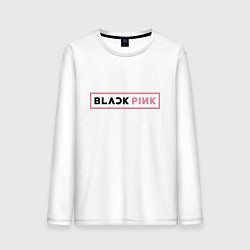 Лонгслив хлопковый мужской Black pink - emblem, цвет: белый