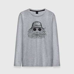 Лонгслив хлопковый мужской Морская свинка в панаме, цвет: меланж