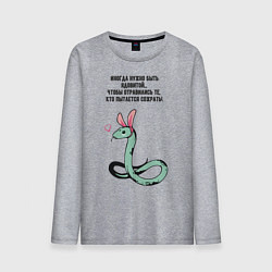 Мужской лонгслив Змея в шкуре зайца прикольная