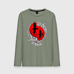 Мужской лонгслив Вороны Одина - кельтский узор