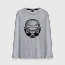 Мужской лонгслив Медоед в кепке и очках