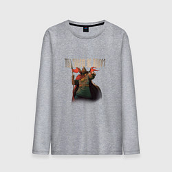 Лонгслив хлопковый мужской Русы против ящеров, цвет: меланж