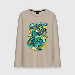 Мужской лонгслив Монстр на пляже