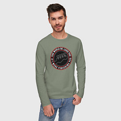 Лонгслив хлопковый мужской Громкий гитарист, цвет: авокадо — фото 2