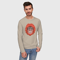 Лонгслив хлопковый мужской Orange monkey, цвет: миндальный — фото 2