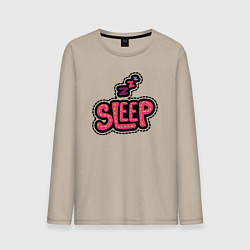 Лонгслив хлопковый мужской Sleep, цвет: миндальный