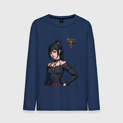 Лонгслив хлопковый мужской Shadowheart - балдурс гейт 3, цвет: тёмно-синий