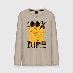 Лонгслив хлопковый мужской 100 pure, цвет: миндальный