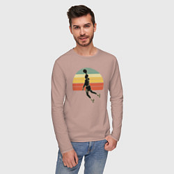 Лонгслив хлопковый мужской Jordan dunk, цвет: пыльно-розовый — фото 2