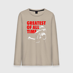 Лонгслив хлопковый мужской Jordan greatest of all time, цвет: миндальный