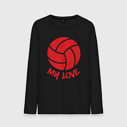 Лонгслив хлопковый мужской Volleyball my love, цвет: черный