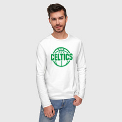 Лонгслив хлопковый мужской Celtics ball, цвет: белый — фото 2