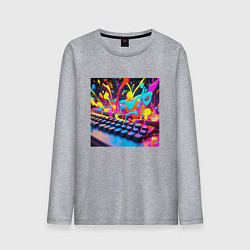 Лонгслив хлопковый мужской Яркая клавиатура, цвет: меланж