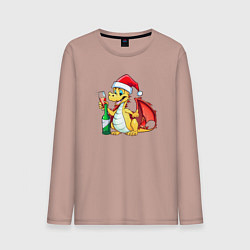 Мужской лонгслив Красный дракон с шампанским