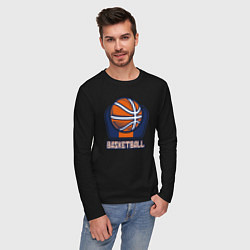 Лонгслив хлопковый мужской Style basketball, цвет: черный — фото 2