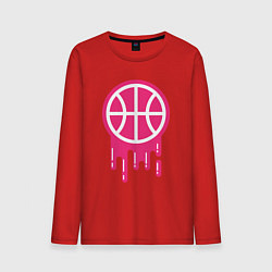 Лонгслив хлопковый мужской Pink basketball, цвет: красный