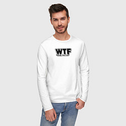 Лонгслив хлопковый мужской WTF какого, цвет: белый — фото 2
