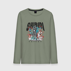 Мужской лонгслив Скибиди туалет и титан