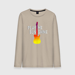Лонгслив хлопковый мужской Play me sunshine, цвет: миндальный