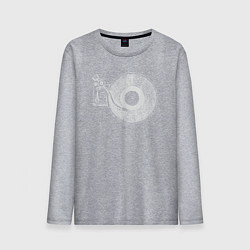 Лонгслив хлопковый мужской Music vinyl, цвет: меланж