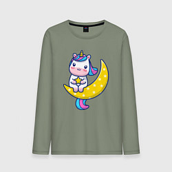 Мужской лонгслив Единорог на луне