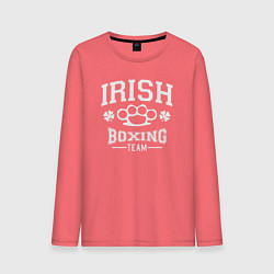 Лонгслив хлопковый мужской Ирландский бокс, цвет: коралловый