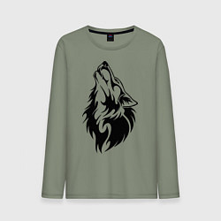 Мужской лонгслив Воющий волк
