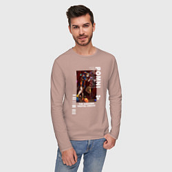 Лонгслив хлопковый мужской Радостная Помни Удивительный цифровой цирк, цвет: пыльно-розовый — фото 2