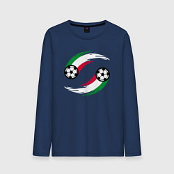 Лонгслив хлопковый мужской Итальянские мячи, цвет: тёмно-синий