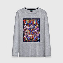 Лонгслив хлопковый мужской Удивительный цифровой цирк в сборе, цвет: меланж