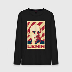 Лонгслив хлопковый мужской Vladimir Lenin, цвет: черный