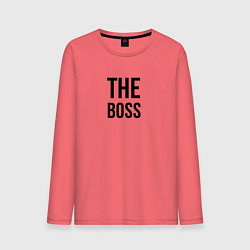 Лонгслив хлопковый мужской The boss - Couple, цвет: коралловый