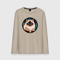 Мужской лонгслив Гималайский кот ждет Новый Год