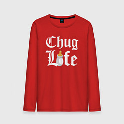 Лонгслив хлопковый мужской Thug life milk, цвет: красный