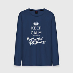 Лонгслив хлопковый мужской My Chemical Romance keep calm, цвет: тёмно-синий