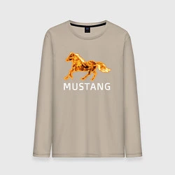 Лонгслив хлопковый мужской Mustang firely art, цвет: миндальный