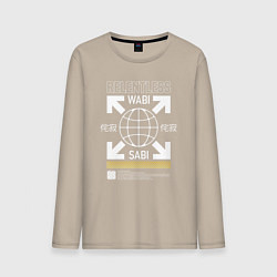 Лонгслив хлопковый мужской Скрещенные стрелки, цвет: миндальный