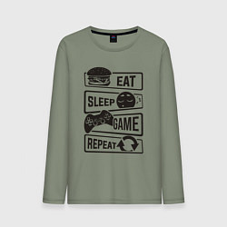 Мужской лонгслив Есть спать играть