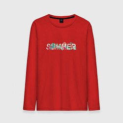 Лонгслив хлопковый мужской Summer and flowers, цвет: красный
