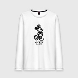 Лонгслив хлопковый мужской Mickey classic: origin 1928, цвет: белый
