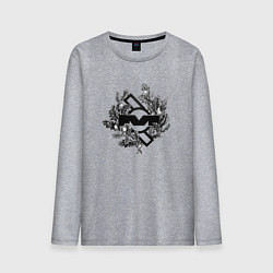 Лонгслив хлопковый мужской Depeche Mode - Mute records logo, цвет: меланж