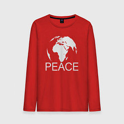 Лонгслив хлопковый мужской World peace, цвет: красный