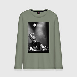 Лонгслив хлопковый мужской Boris Brejcha high tech minimal, цвет: авокадо