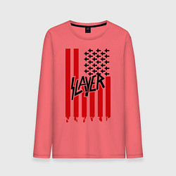 Лонгслив хлопковый мужской Slayer Flag, цвет: коралловый